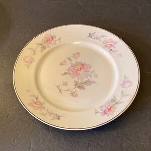 Elegant Floral Salad Plate with Pink Accents